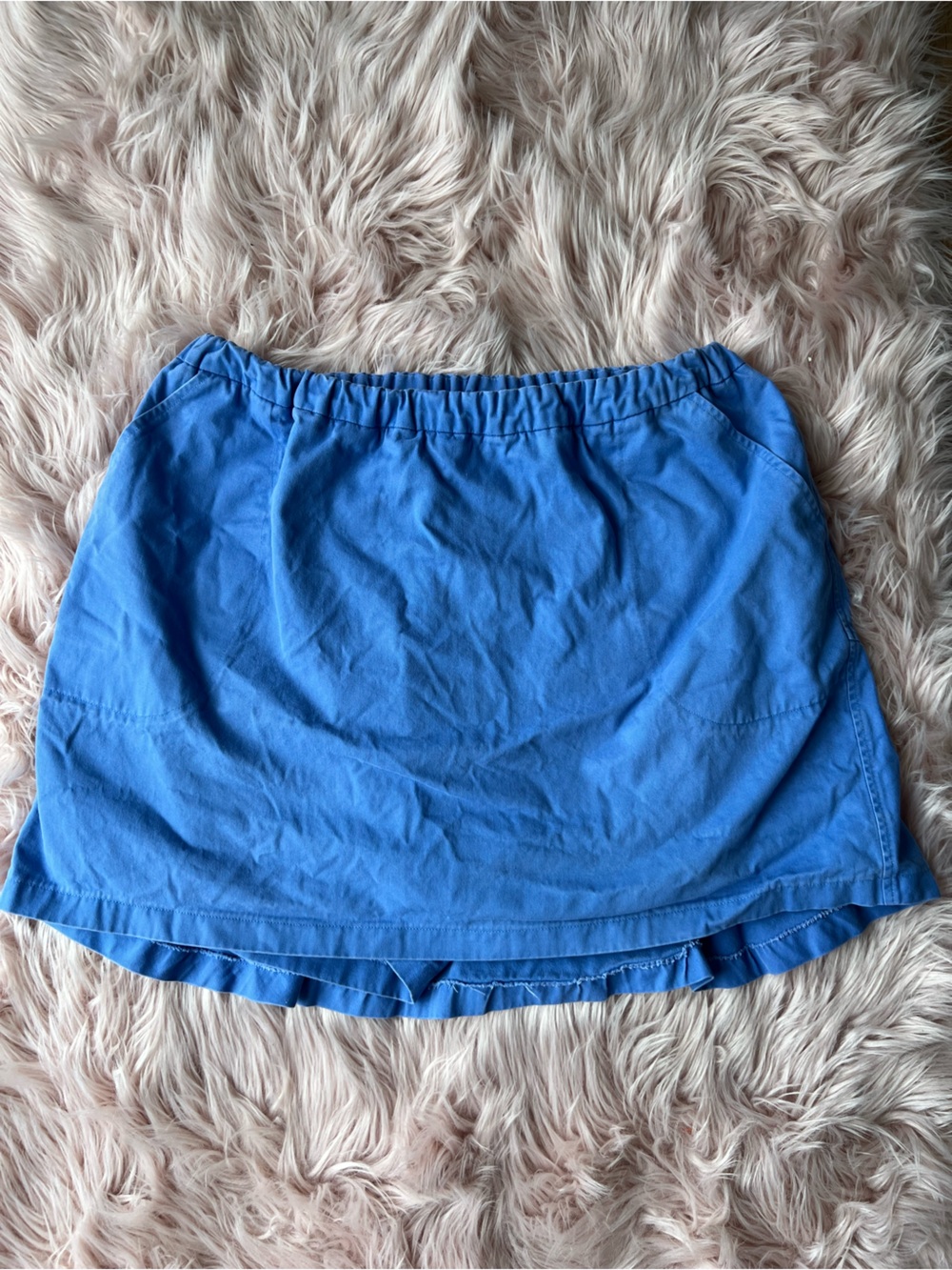 Blue A-Line Skort with Elastic Waist